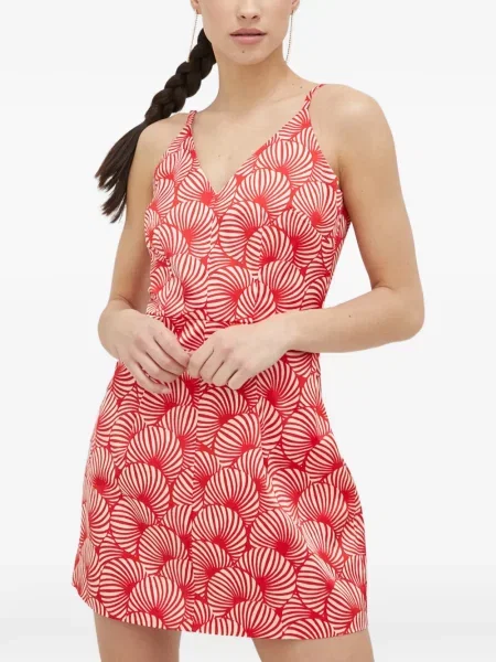 Rochie mini Morgan cu decolteu în V de costum mini roșu