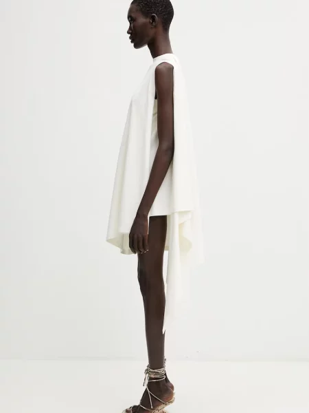 Coperni rochie oversized cu vâscoză Zero Waste Draped bej
