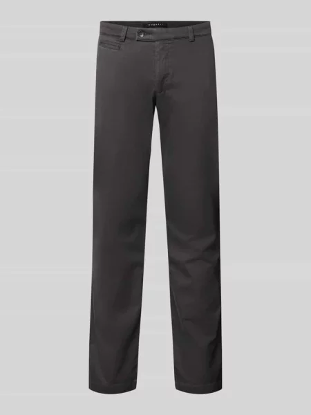 Chinos o kroju slim fit z mieszanki bawełny Bugatti szare