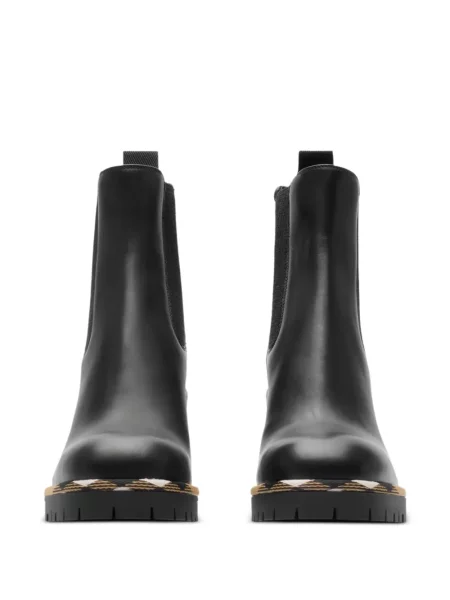 Botki Burberry w kratkę czarne