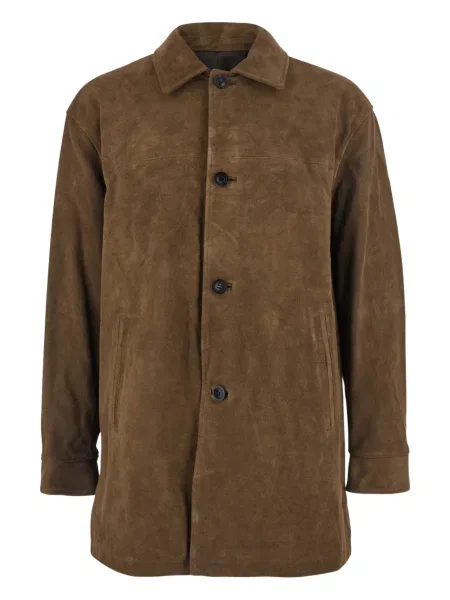 Palton Coor din piele de căprioară maro