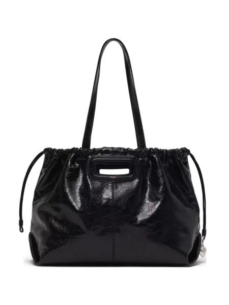 Geantă shopper Maje din piele negru