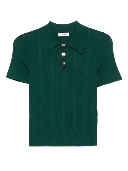 Polo Sandro din jerseu verde