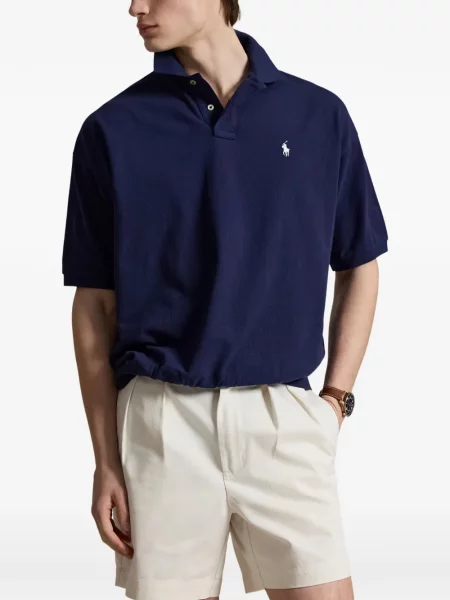 Mrežaste čarape Polo Ralph Lauren s herringbone uzorkom s vezom plava