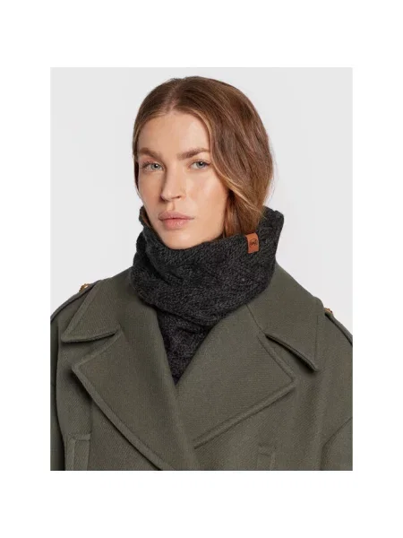 Buff Dzianinowy komin polarowy Caryn Graphite Black czarna
