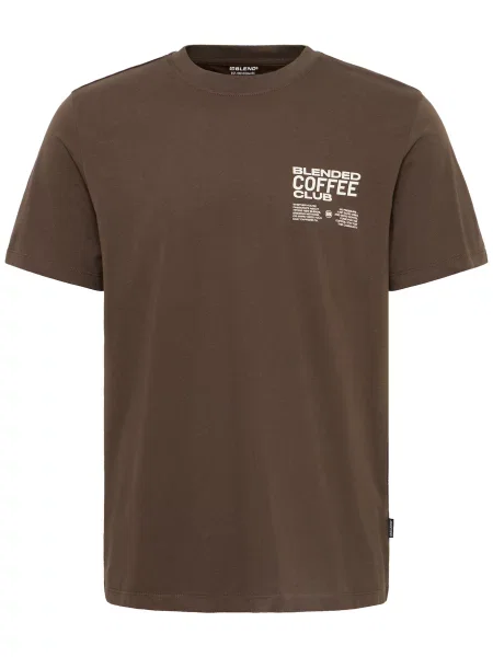 BLEND Tricou BHKENZO ciocolatiu alb