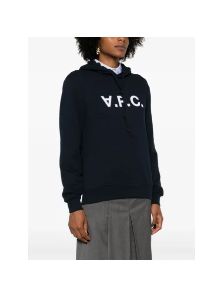 A.P.C. bluza hoodie standard grand vpc GOTS granatowy z kapturem z aplikacją niebieska