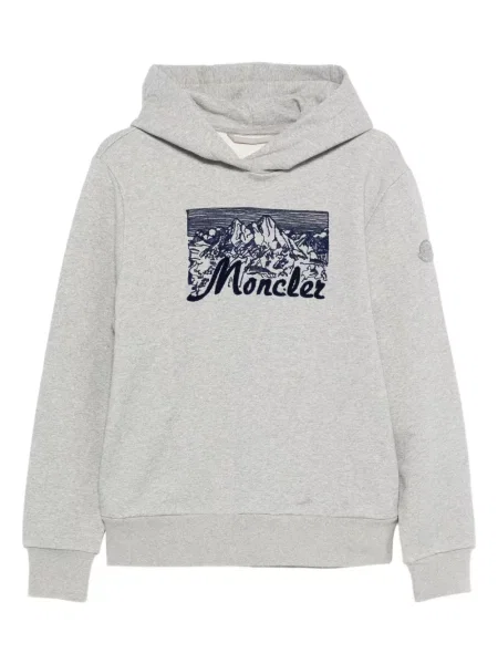 Hoodie Moncler με σχέδιο γκρι