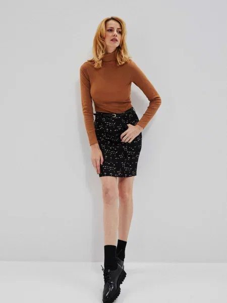 Spódnica ołówkowa Marisse z nadrukiem czarna