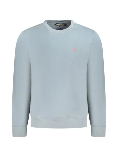 Hanorac crewneck Napapijri cu decolteu rotund albastru