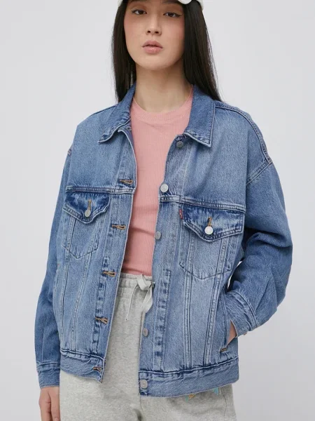 Levi's kurtka jeansowa przejściowa oversize niebieska