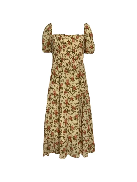 Rochie midi Reformation cu model floral până la genunchi de costum