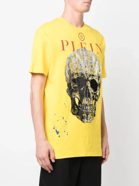 Krátké tričko Philipp Plein s potiskem žluté