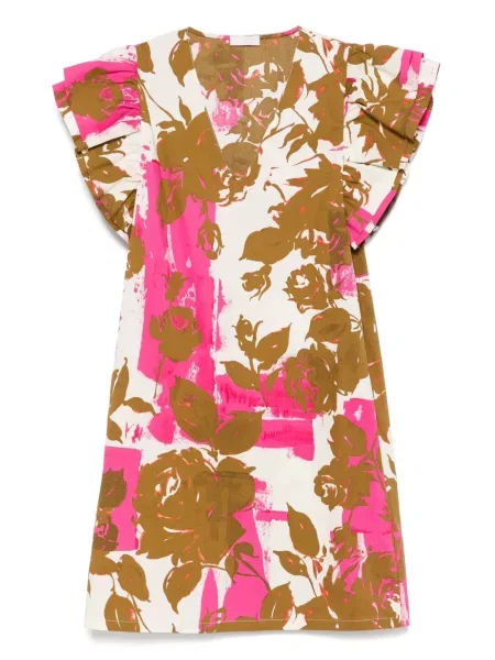 Mała sukienka mini Liu Jo popelinowa garniturowa różowa