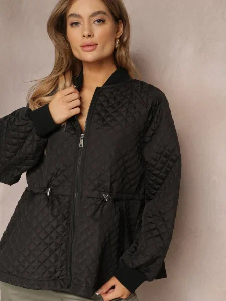 Jachetă bomber matlasată cu Libbie neagră