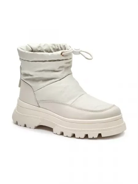 BOSS BLACK Bocanci Foster cu adaos de piele alb