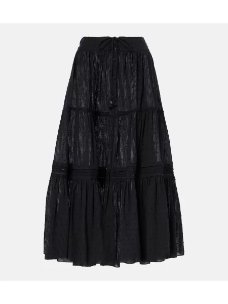 Fustă midi Poupette St Barth până la genunchi negru