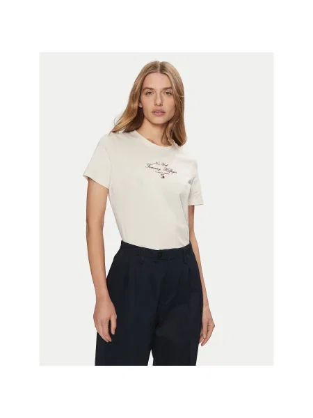 Tommy Hilfiger T-Shirt Εκρού Regular Fit
