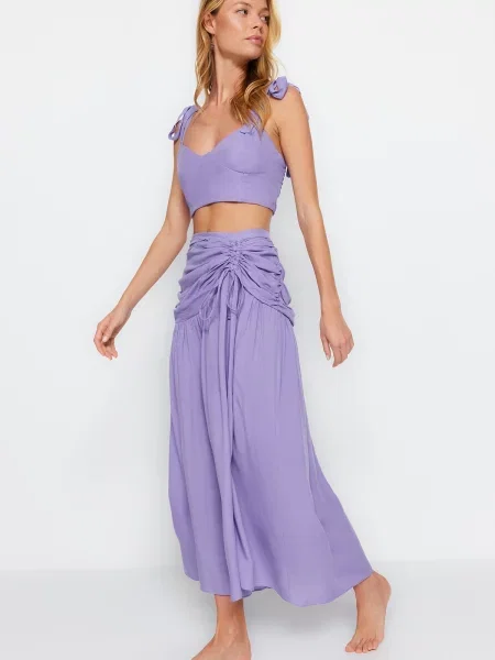 Fustă Trendyol cu legături violet