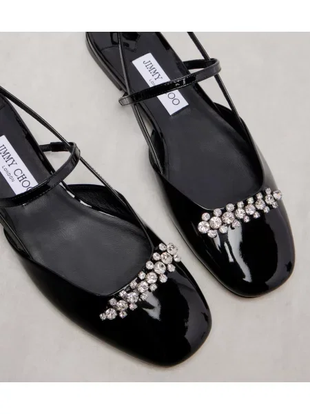Balerini Jimmy Choo din piele de lac negru