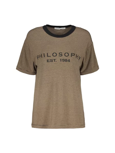 Koszulka Philosophy Di Lorenzo Serafini ze ściągaczem beżowa