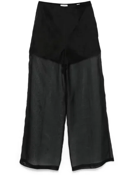 Pantaloni Forte_forte de mătase negru