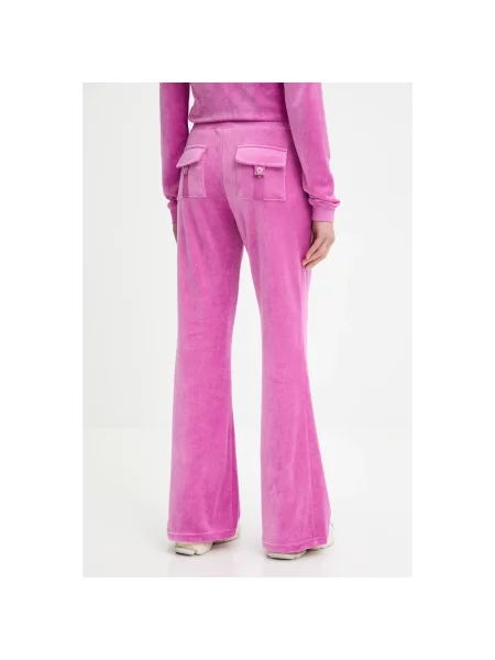 Spodnie Juicy Couture z niską talią różowe