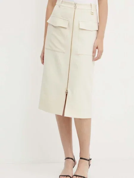 Fustă midi Joop! până la genunchi bej