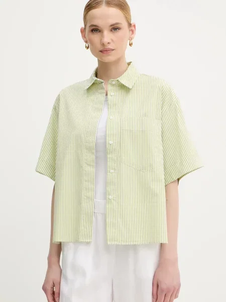 United Colors of Benetton koszula regular z kołnierzykiem klasycznym zielony