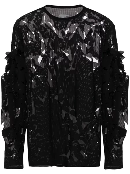 Мрежеста риза Post Archive Faction с протрити краища черно