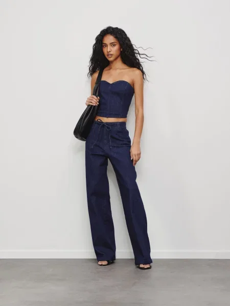 RÆRE by Lorena Rae Kavbojke temno modra