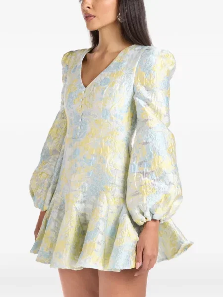 Rochie mini Elliatt din jacard galben