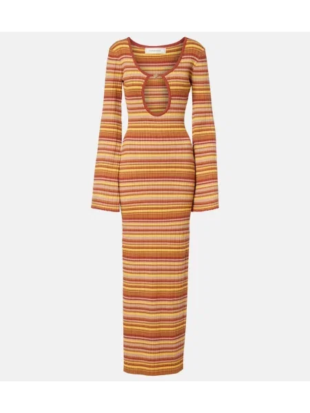 Rochie maxi Bananhot cu dungi tricotate de costum