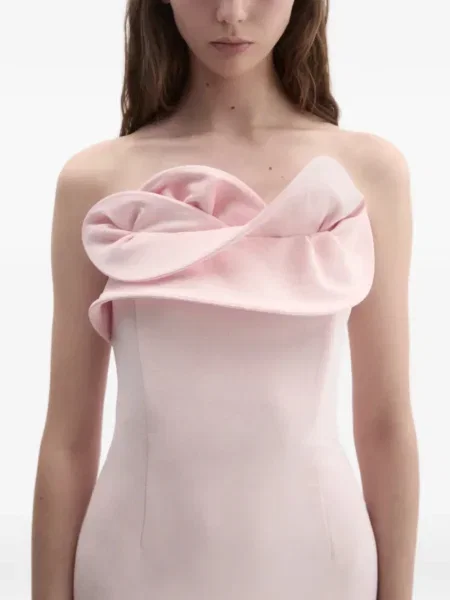 Rochie Magda Butrym cu volane de costum roz
