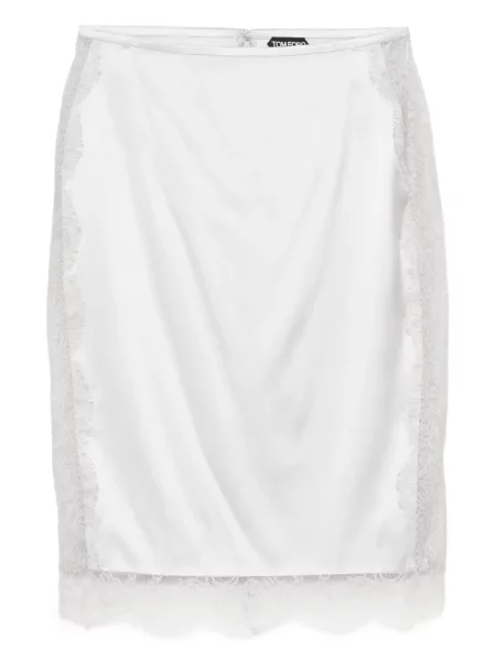 Fustă Tom Ford din dantelă gri