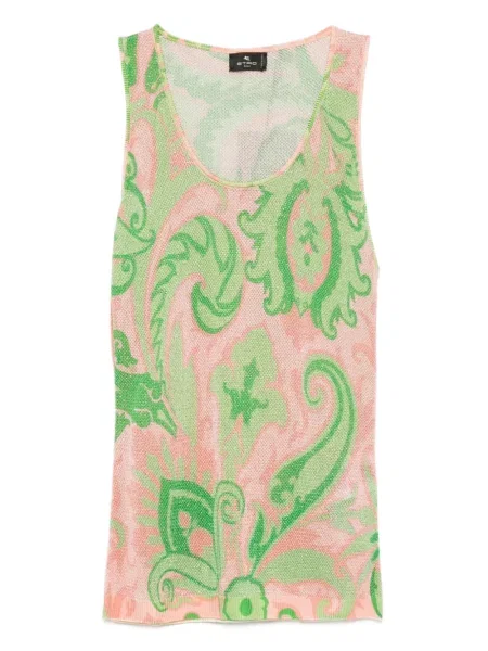 Top Etro cu imagine cu model paisley verde