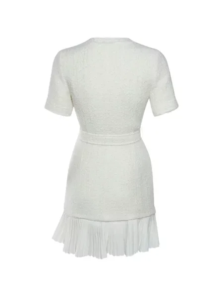 Cu centură rochie mini Sandro din tweed alb