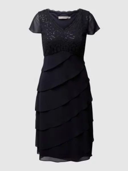 Sukienka koktajlowa z koronki i szyfonu Christian Berg Cocktail