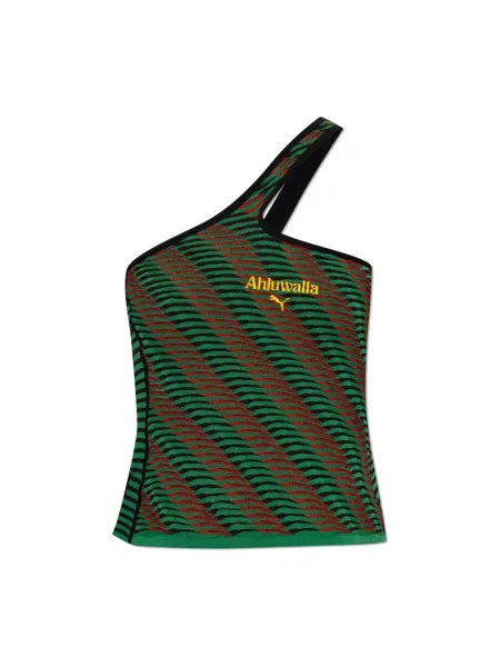 Dzianinowy top sportowy Puma zielony