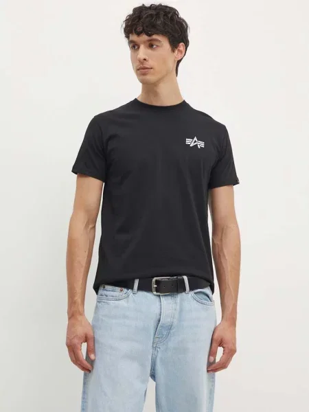 Alpha Industries tricou din barbati cu imprimeu negru