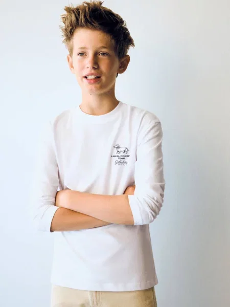 Wzorzysty t-shirt Dzieci lata MANGO KIDS biały