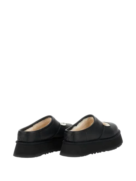 Papuci tip mules Ugg din piele cu platformă negru