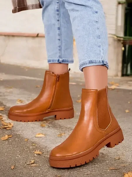Botine Resti din piele maro
