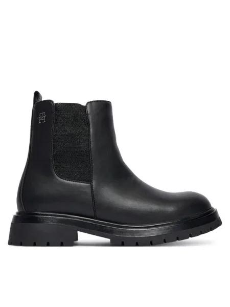 Tommy Hilfiger Členková obuv Chelsea Boot D čierna