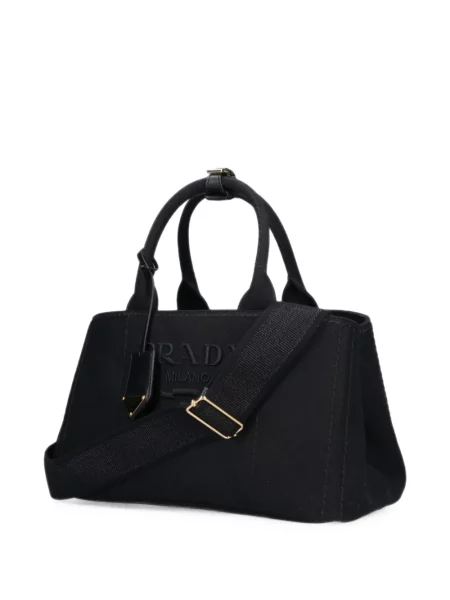 Платно шопинг чанта Prada бродирана черно