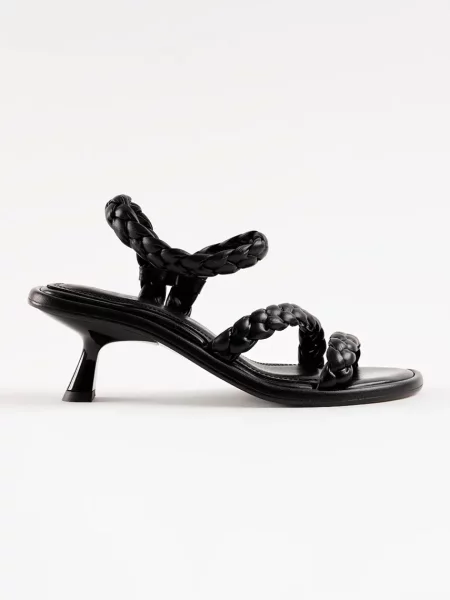 Souliers Martinez sandały na niskim skórzane ANAYA czarne