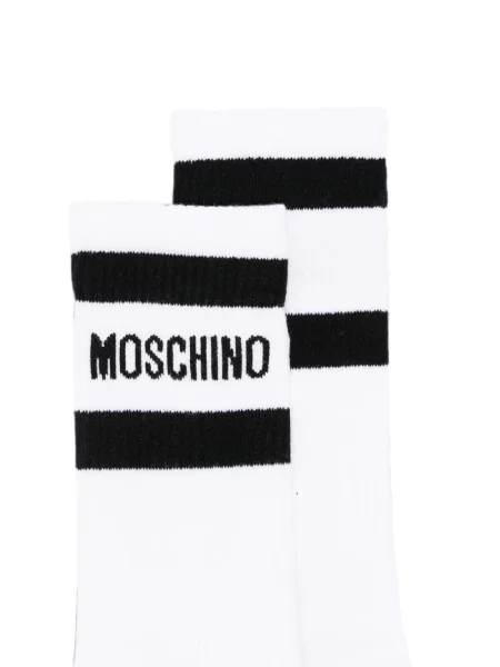 Чорапи Moschino с автограф бяло