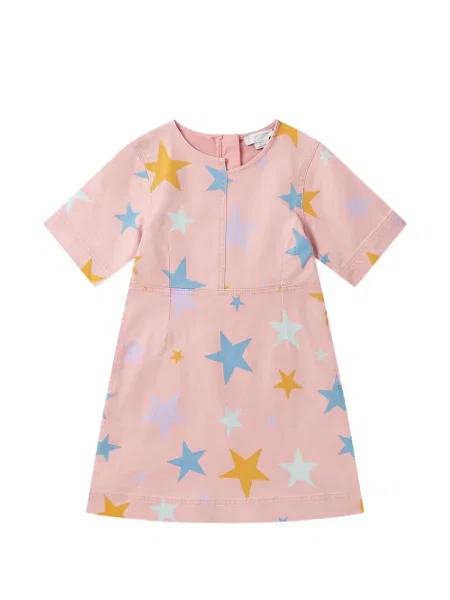 Dětské džínové šaty Stella Mccartney růžové