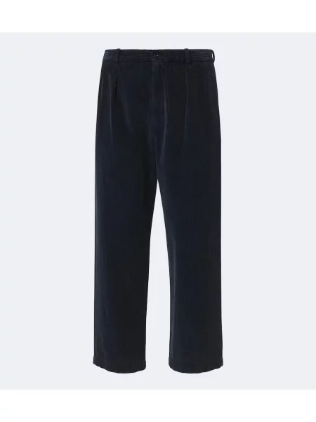 Pantaloni The Row de catifea cord albastru