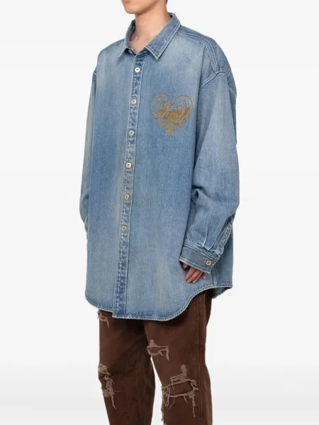 Geacă de blugi Kamiya cu broderie cu motiv cu inimi